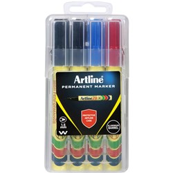Artline 70 Permanent Markers Bullet 1.5mm Assorted Hard Case Pack Of 4