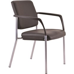 Buro Lindis 4 Leg Chair With Arms Black PU Seat And Back