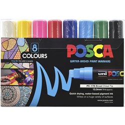 Uni Posca Paint Marker PC-17K  Extra Broad 15mm Tip Assorted  Set of 8