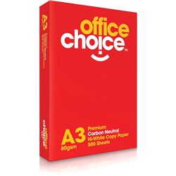 OFFICE CHOICE 80GSM A3 PREMIUM Copy Paper 500 Sheets Ream  