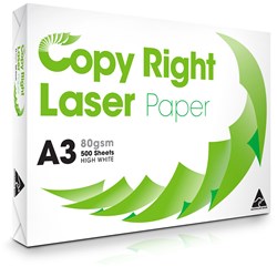 COPY RIGHT LASER 80GSM A3 Copy Paper 500 Sheets Ream  