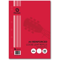 OLYMPIC REINFORCED REFILLS A4 297x210mm Ruled Music 